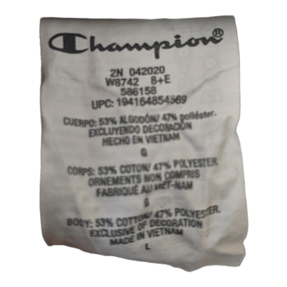 Champion Women's Colorblock Campus Mock Neck Sweatshirt Size L Gray/Red/Blue - Picture 6 of 10